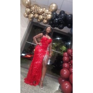 Red Sequice Show Stopper Dress